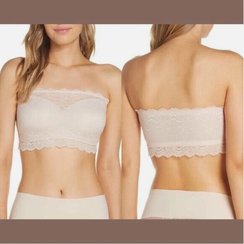 NWT‎ $48 Spanx [ Small Medium Large XL ] Undie-Tectable Bandeau Lace Bra Nude